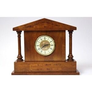 Beautiful Large Wooden Antique Mantle Clock by Smiths, Made in England.